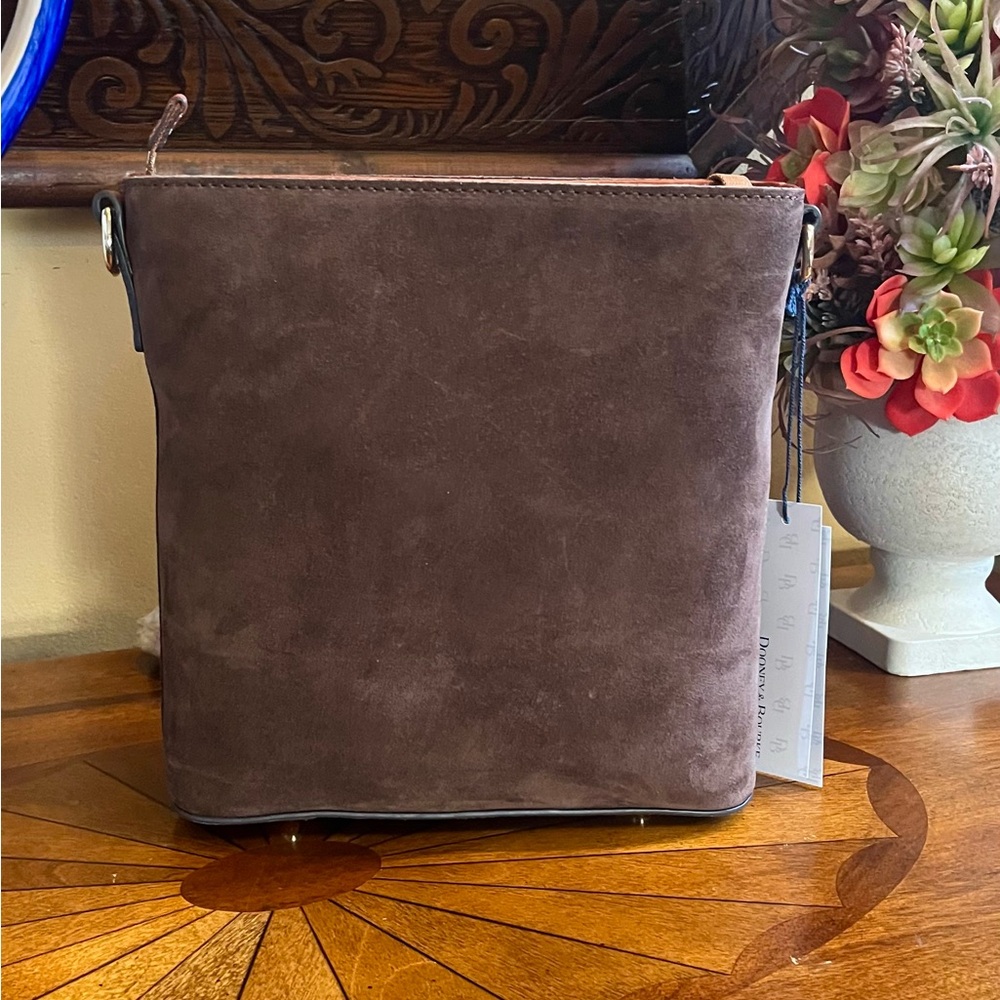 Dooney & Bourke Brown Suede and Leather Women’s Crossbody NWT - Picture 3 of 7